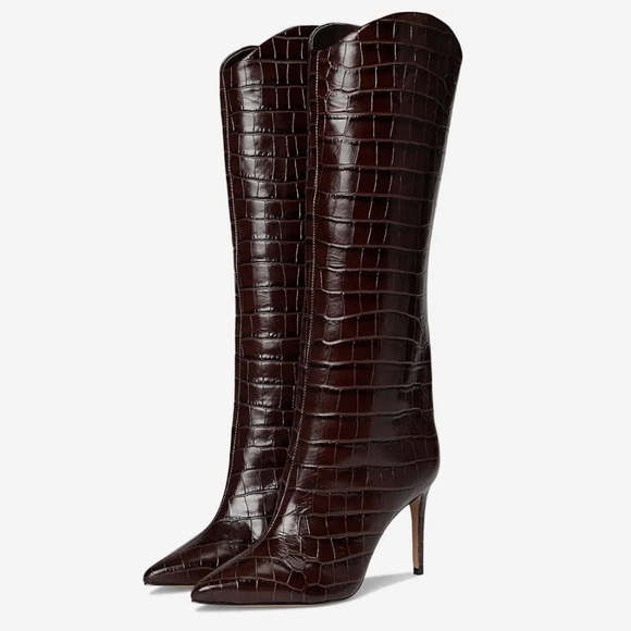 SCHUTZ Shoes - SCHUTZ Croc Tall Pointed-Toe Maryana Stiletto Boots